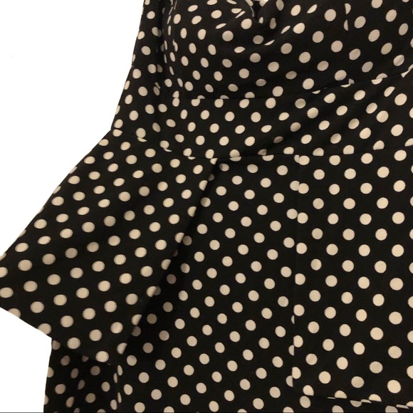 Francesca's Collection Polka Dot Peplum Strapless - Picture 3 of 8
